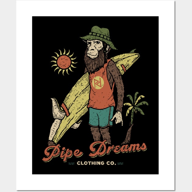 Surfer Monkey Wall Art by Pipe Dreams Clothing Co.